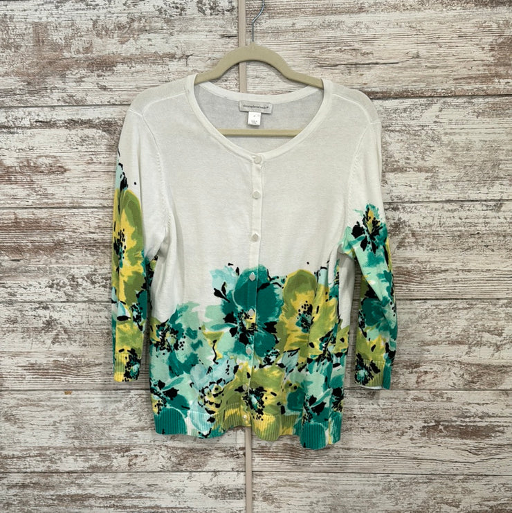 WHITE/FLORAL CARDIGAN