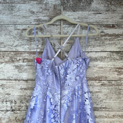 LAVENDER/FLORAL A LINE GOWN