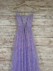 LAVENDER SPARKLY A LINE GOWN