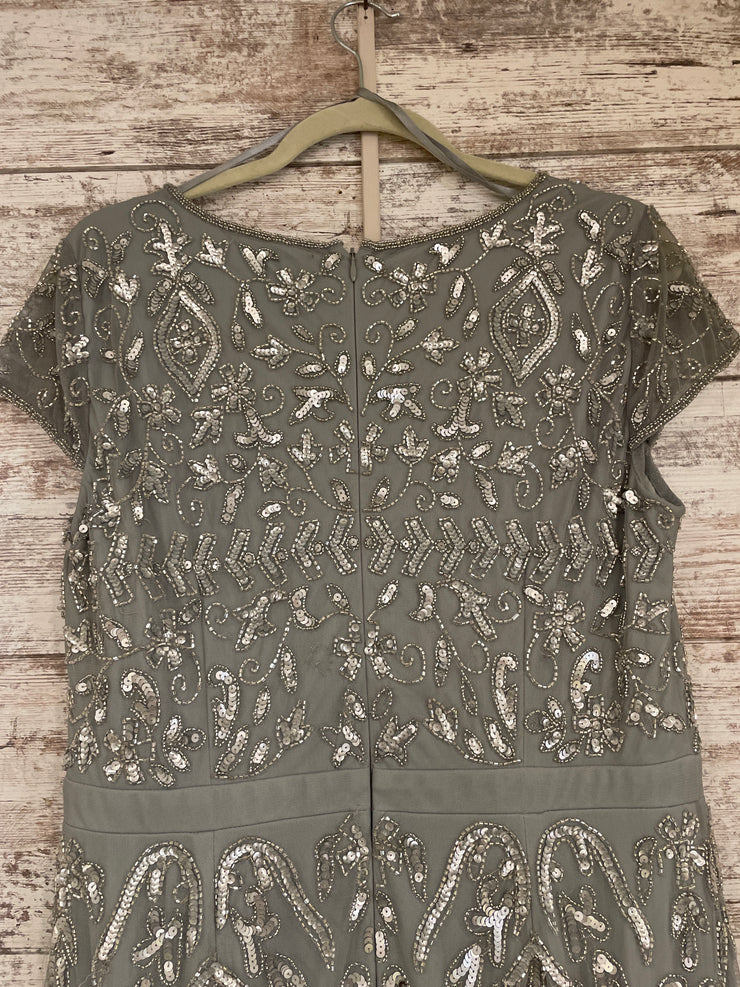 GRAY SPARKLY LONG DRESS