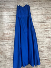 ROYAL BLUE SPARKLY A LINE GOWN