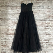 BLACK SPARKLY A LINE GOWN