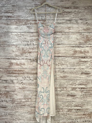WHITE/PINK/BLUE BEADED LONG DR