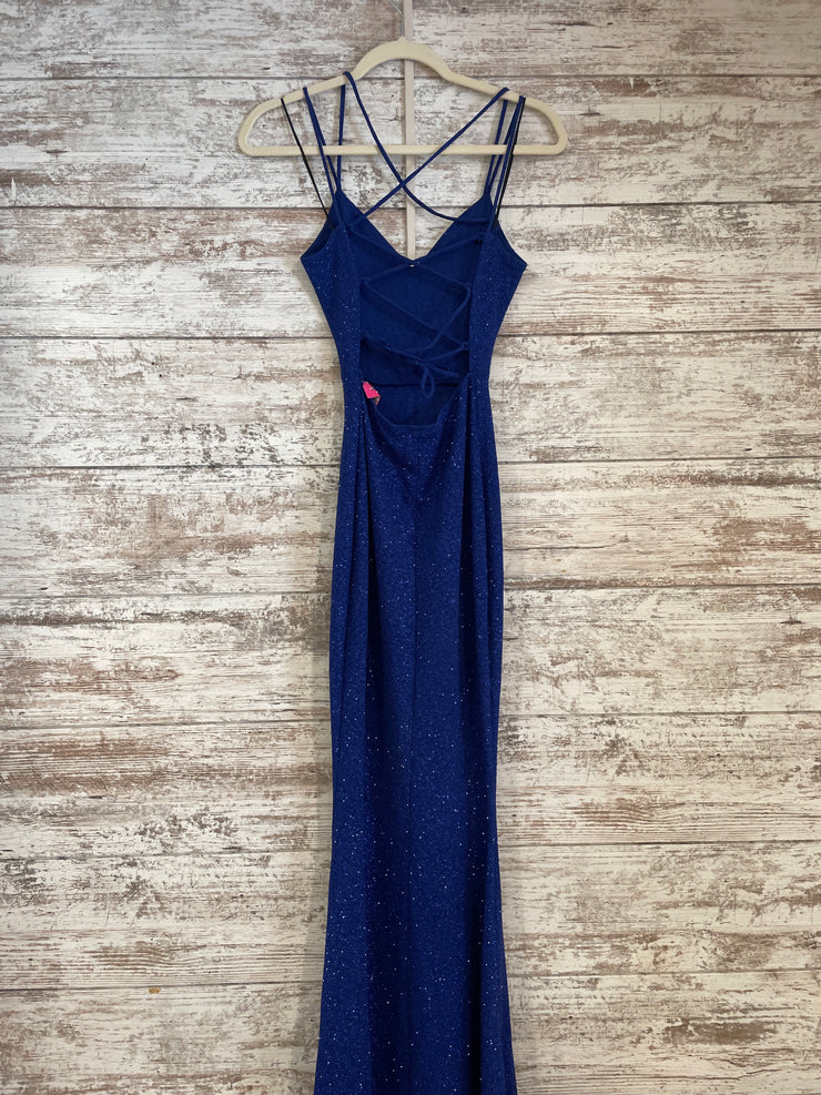ROYAL BLUE SPARKLY LONG DRESS