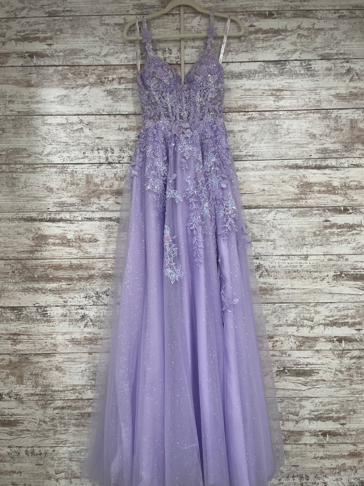LAVENDER/FLORAL A LINE GOW-NEW