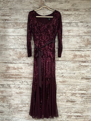 BURGUNDY SPARKLY LONG DRESS