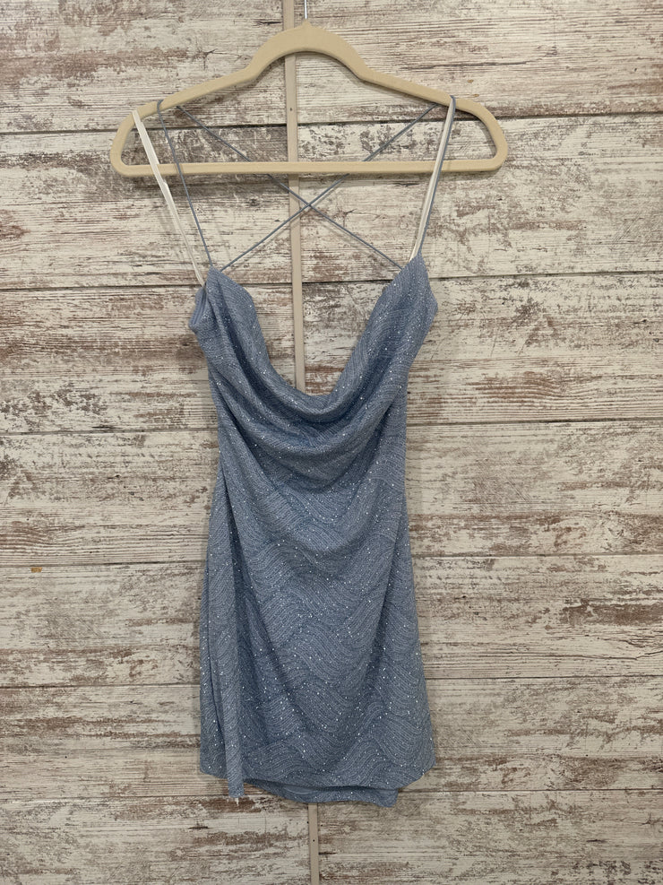 BLUE SPARKLY SHORT DRESS (NEW)