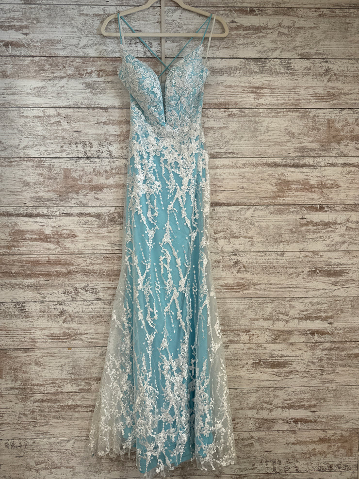 BLUE/WHITE LONG DRESS (NEW)