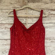RED FULL SEQUIN LONG DRESS