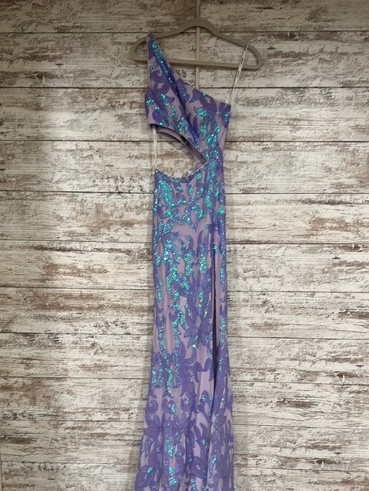 PURPLE SEQUIN LONG DRESS