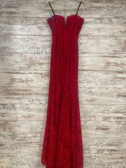 RED LACE LONG EVENING GOWN-NEW