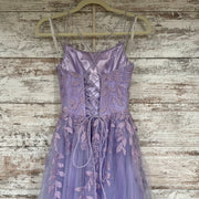 LAVENDER/FLORAL A LINE GOWN