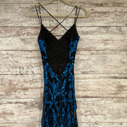 BLACK/BLUE SPARKLY LONG DRESS