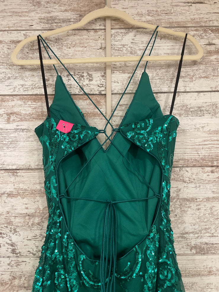 GREEN SPARKLY MERMAID GOWN-NEW