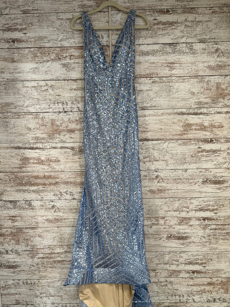 BLUE SPARKLY MERMAID GOWN