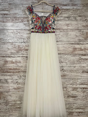 IVORY/COLORFUL A LINE GOWN