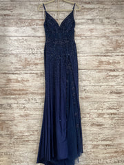NAVY SPARKLY LONG DRESS (NEW)