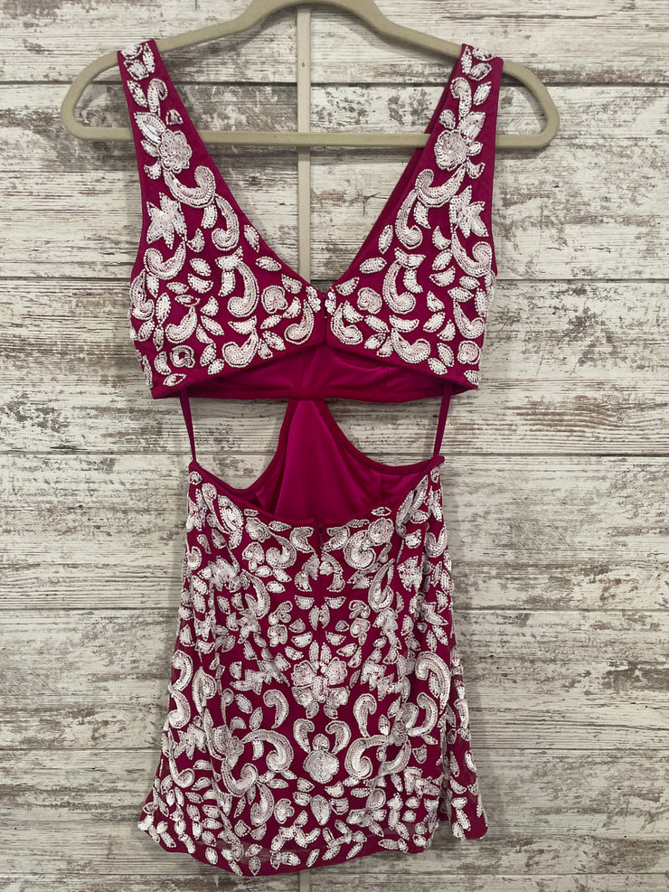 PINK/WHITE SPARKLY SHORT DRESS