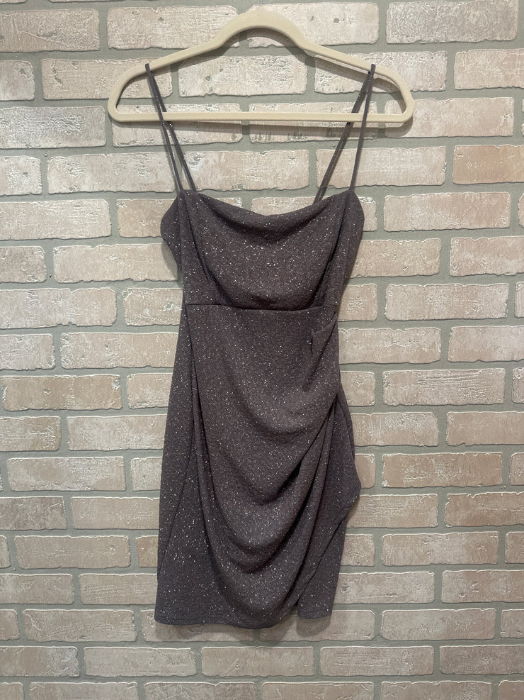 GRAY SPARKLY SHORT DRESS