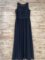 NAVY SPARKLY TOP LONG DRESS