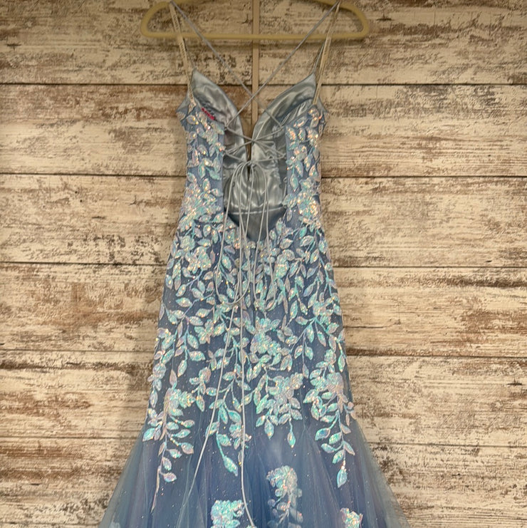 BLUE/PINK FLORAL MERMAID GOWN
