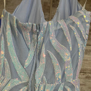 BLUE/PINK SEQUIN LONG DRESS