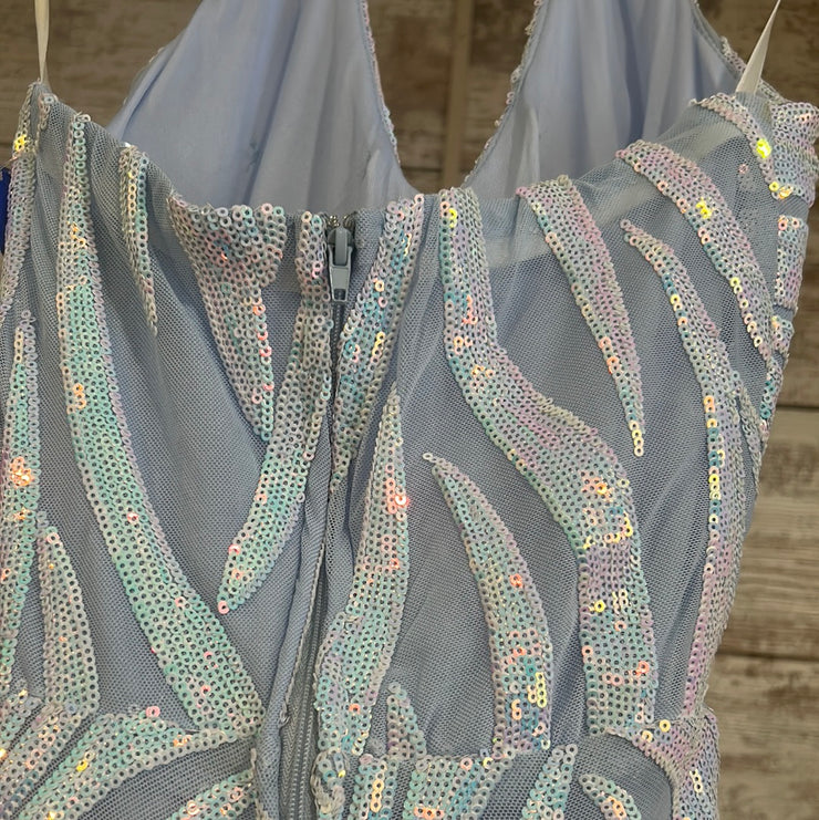 BLUE/PINK SEQUIN LONG DRESS