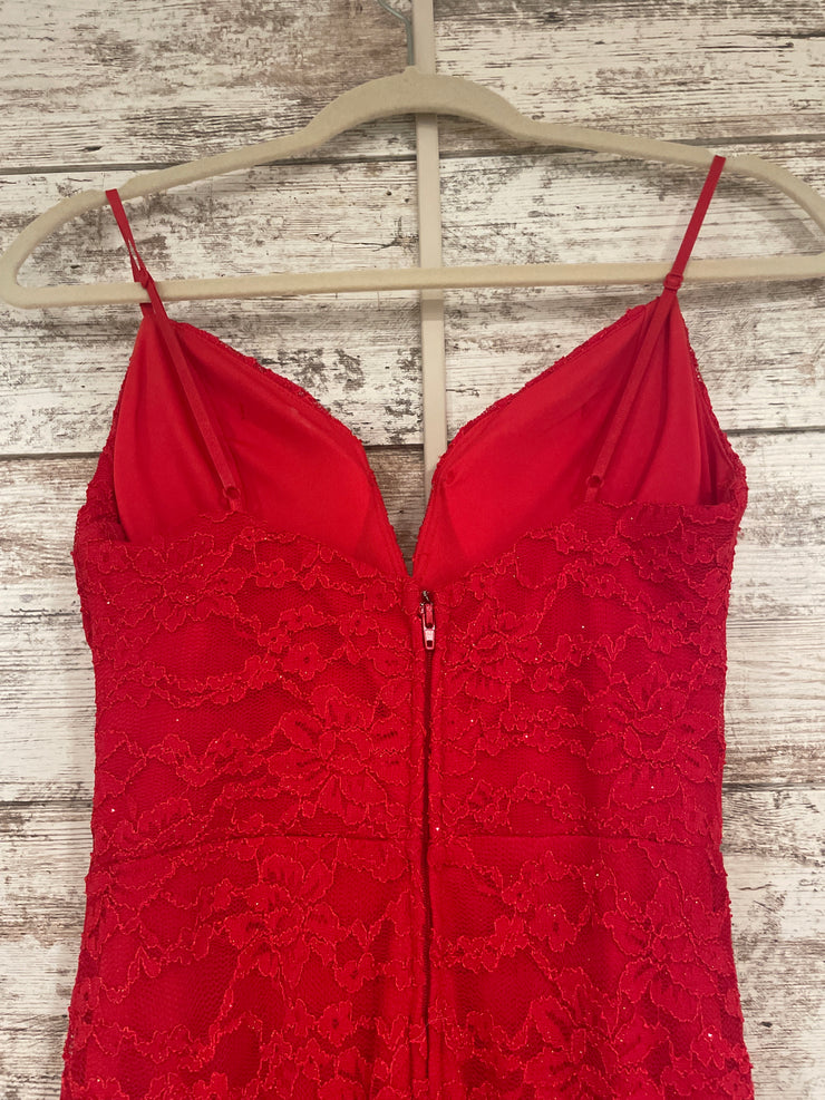 RED SPARKLY LONG EVENING GOWN