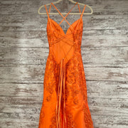 ORANGE/FLORAL MERMAID GOWN