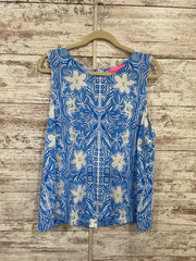 BLUE/WHITE SLEEVELESS TOP $176