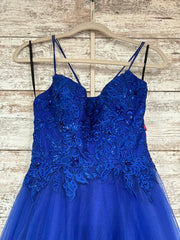 ROYAL BLUE A LINE GOWN