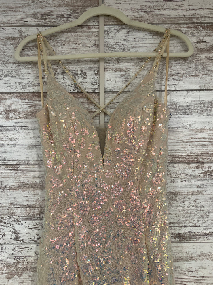 TAN SPARKLY LONG DRESS (NEW)