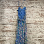 BLUE SEQUIN MERMAID GOWN