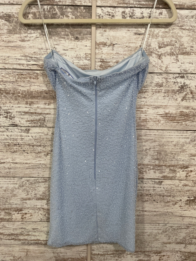 BLUE SPARKLY SHORT DRESS