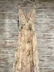 TAN/FLORAL A LINE GOWN (NEW)