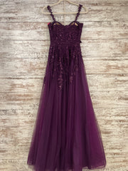 PURPLE/FLORAL A LINE GOWN
