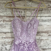 LAVENDER/FLORAL A LINE GOWN