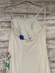 WHITE/FLORAL LONG EVENING GOWN