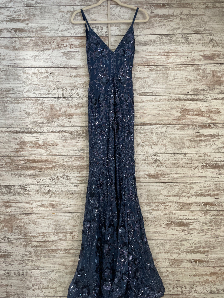 NAVY SPARKLY MERMAID GOWN