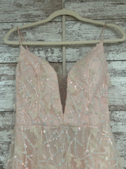 PINK/FLORAL A LINE GOWN