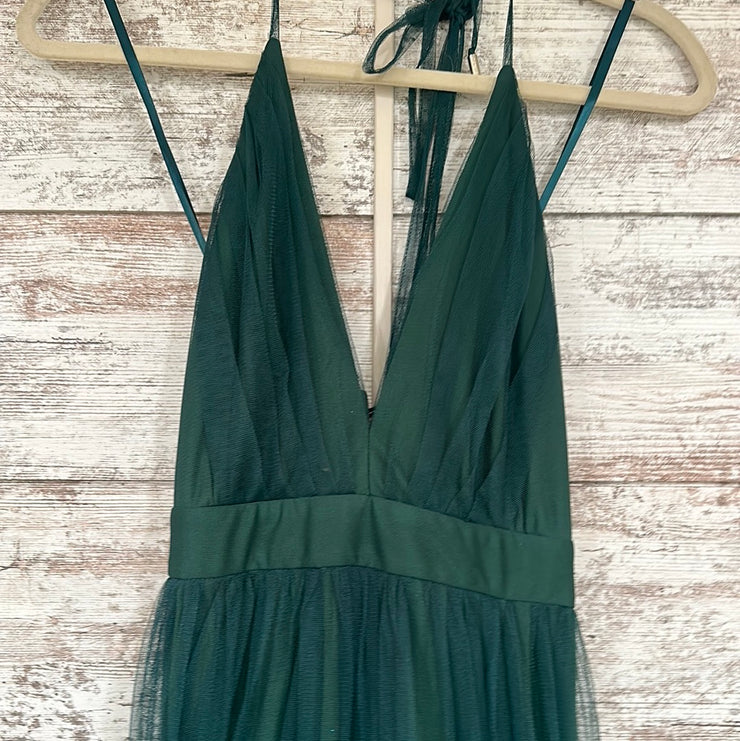GREEN A LINE GOWN