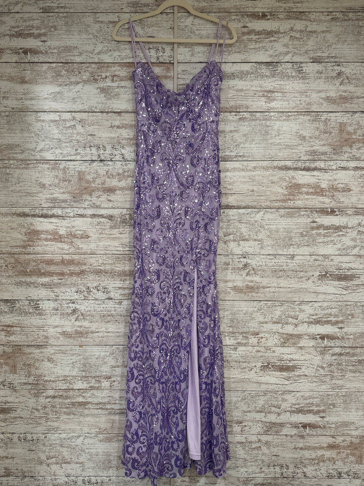 PURPLE SPARKLY LONG DRESS -NEW