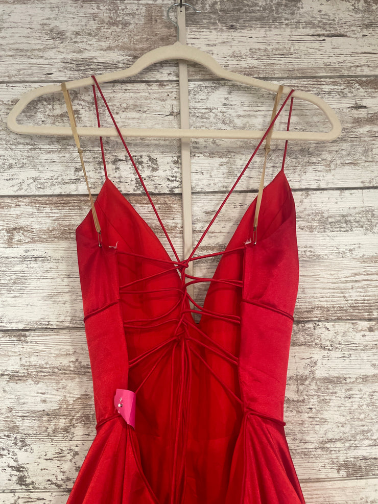 RED A LINE GOWN