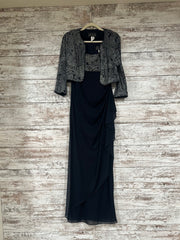 NAVY/SILVER 2 PC. LONG DRESS