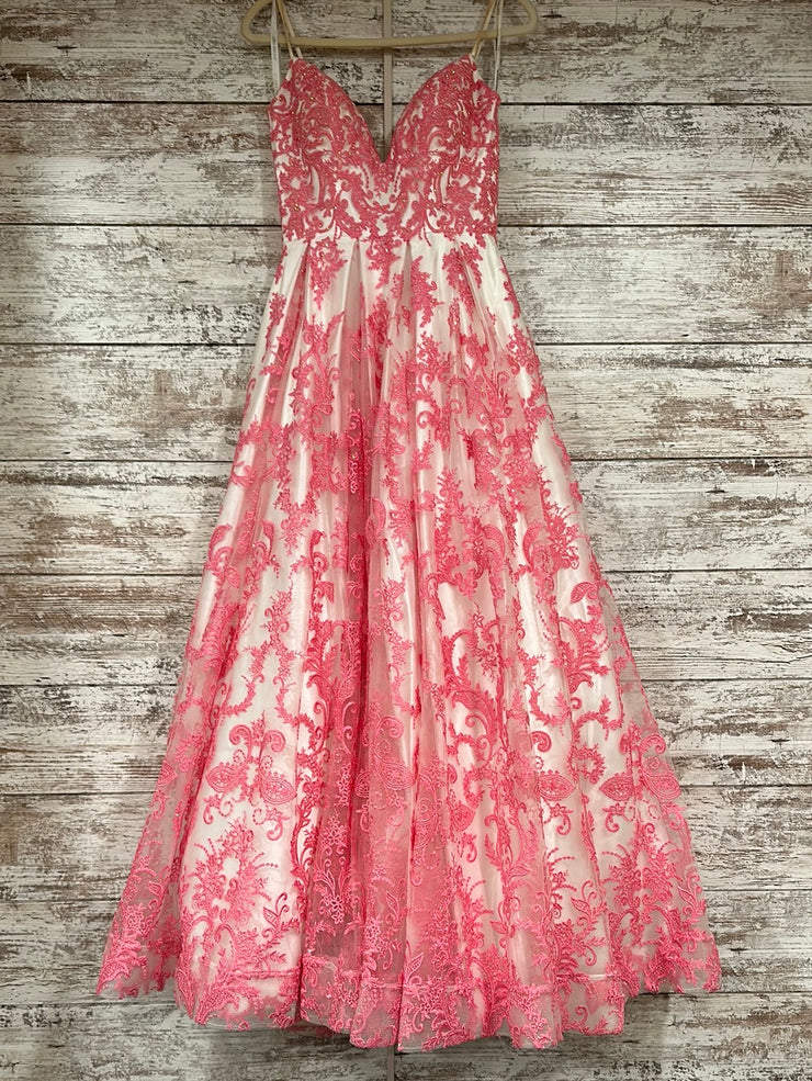 PINK/WHITE A LINE GOWN