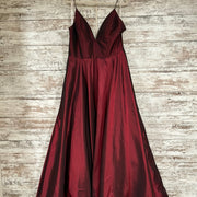 BURGUNDY A LINE GOWN