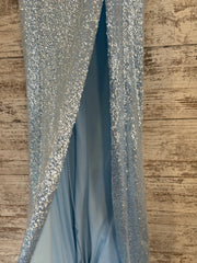 BLUE SEQUIN LONG EVENING GOWN