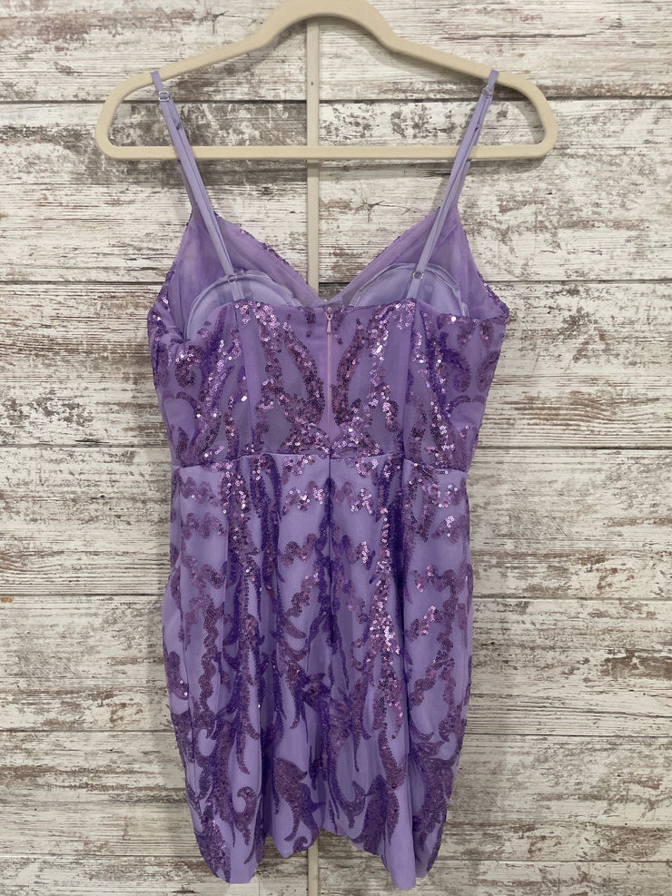 LAVENDER SPARKLY SHORT DRESS