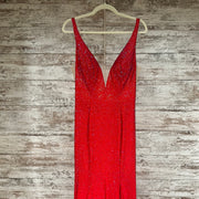 RED SPARKLY LONG EVENING GOWN