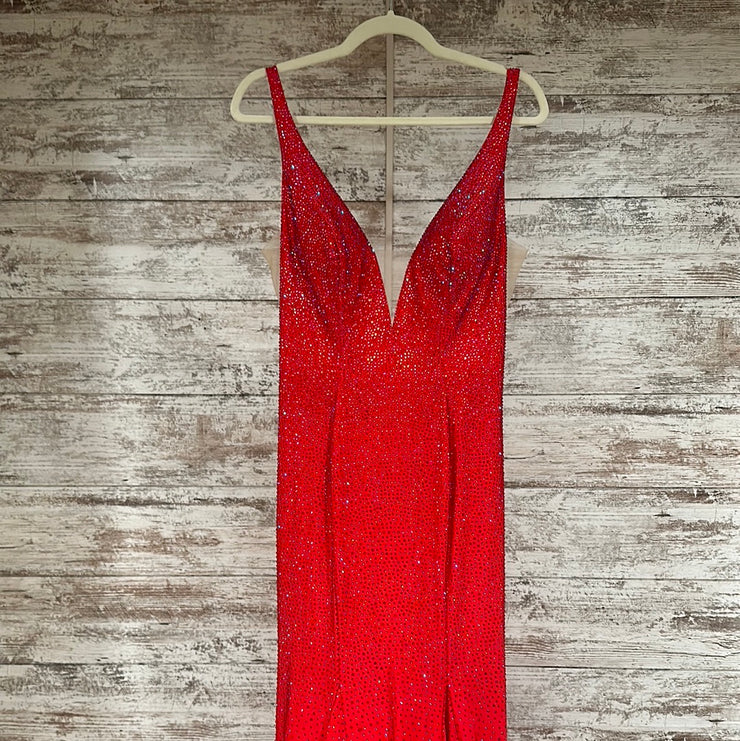RED SPARKLY LONG EVENING GOWN